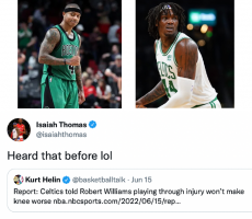 Isaiah Thomas questions Celtics medical staff on Robert Williams' injury
